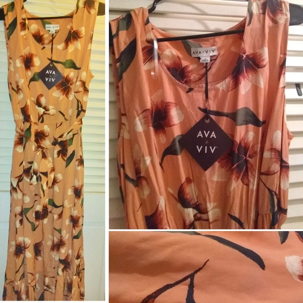 BNWT Ava & Viv Plus Size Floral Summer Maxi Dress - Picture 5 of 5